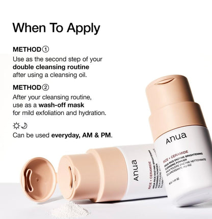 Anua Rice Enzyme Brightening Cleansing Powder